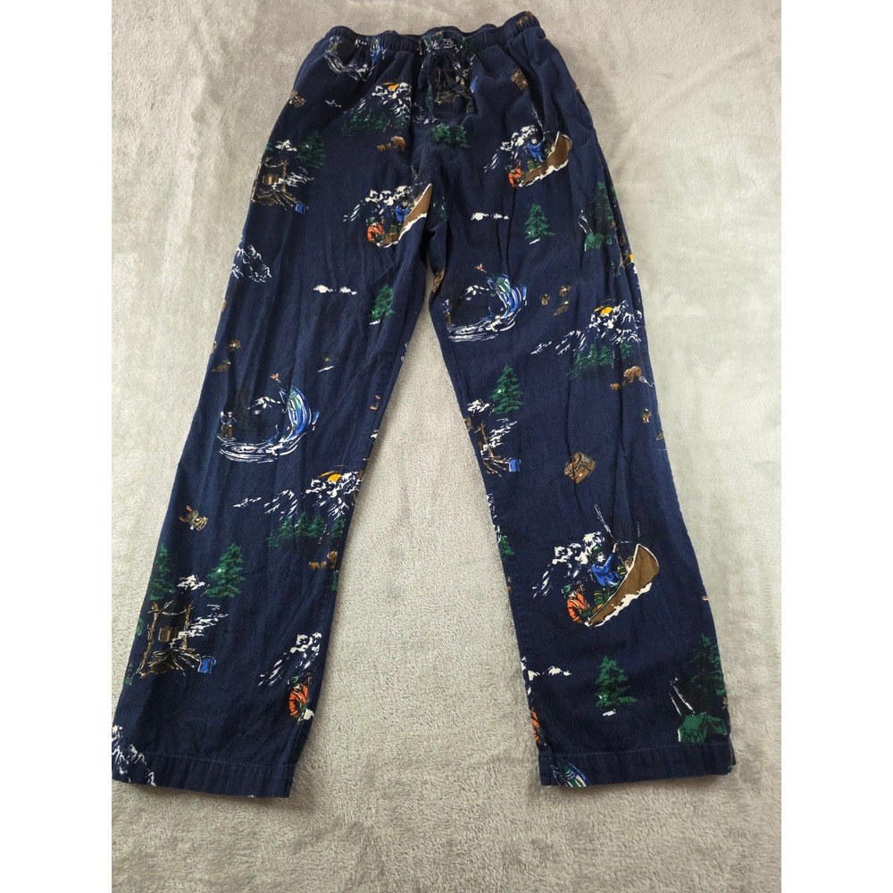 Polo Ralph Lauren Sleepwear Pants Mens Medium Blue Flannel Outdoors Cabin Print